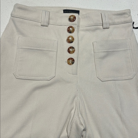 House of Harlow 1960 Ribbed Corduroy Flare Pants High Waist Cream Boho Sz 8 NWT - Picture 3 of 15